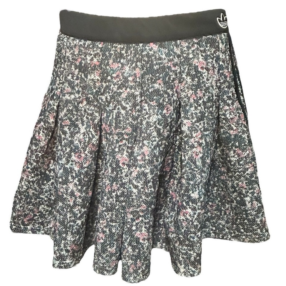 Adidas Floral Skirt Pleated A-Line Athleisure Activewear Size M